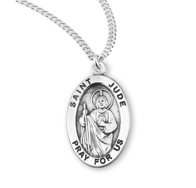 Sterling Silver Oval St. Jude Medal