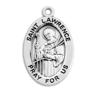 Sterling Silver Oval Shaped St. Lawrence Medal
