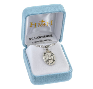 Sterling Silver Oval Shaped St. Lawrence Medal