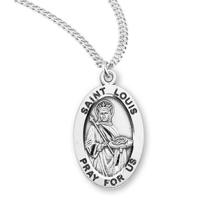 Sterling Silver Oval Shaped Saint Louis Medal