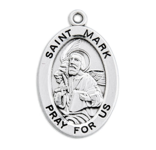 Sterling Silver Oval Shaped St. Mark Medal