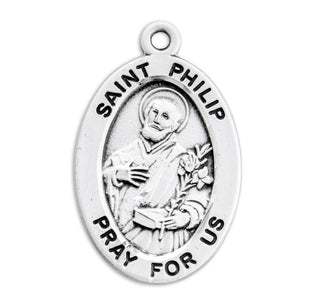 Sterling Silver Oval Shaped St. Phillip Medal
