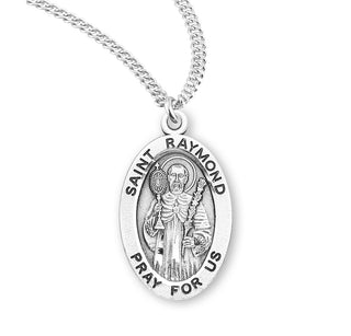 Sterling Silver Oval Shaped Saint Raymond Medal