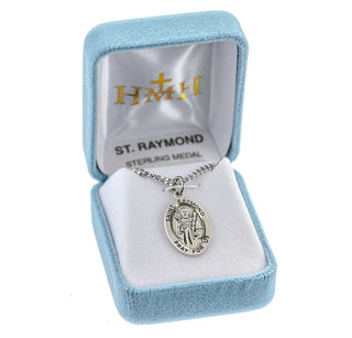 Sterling Silver Oval Shaped St. Raymond Medal
