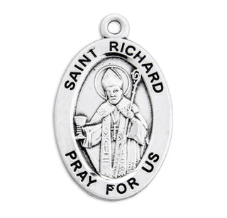 Sterling Silver Oval Shaped St. Richard Medal