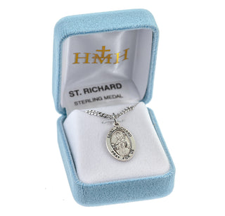 Sterling Silver Oval Shaped St. Richard Medal