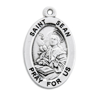 Sterling Silver Oval Shaped St. Sean Medal