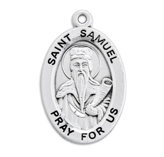 Sterling Silver Oval Shaped St. Samuel Medal