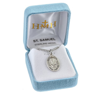 Sterling Silver Oval Shaped St. Samuel Medal