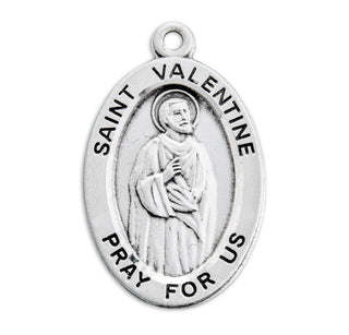 Sterling Silver Oval Shaped St. Valentine Medal