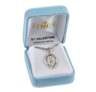 Sterling Silver Oval Shaped St. Valentine Medal