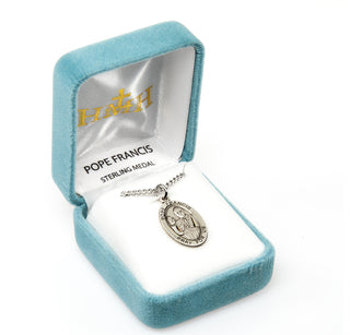 Sterling Silver Oval Shaped Pope Francis Medal