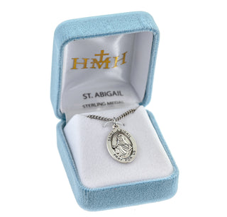 Sterling Silver Oval Shaped St. Abigail Medal