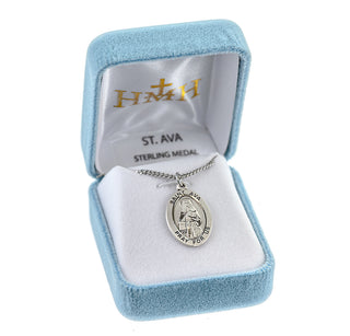 Sterling Silver Oval Shaped St. Ava Medal