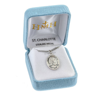 Sterling Silver Oval Shaped St. Charlotte Medal