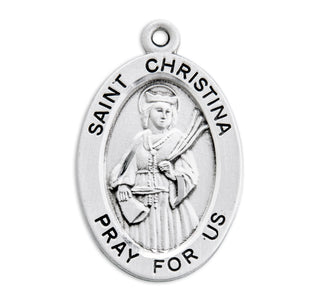 Patron Saint Christina Oval Sterling Silver Medal