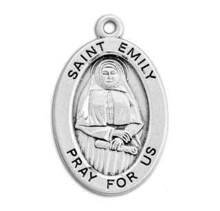 Sterling Silver Oval Shaped St. Emily Medal