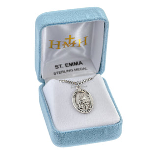 Sterling Silver Oval Shaped St. Emma Medal