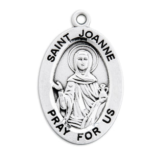 Sterling Silver Oval Shaped St. Joanne Medal