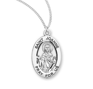 Sterling Silver Oval Shaped Saint Joanne Medal