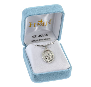 Sterling Silver Oval Shaped St. Julia Medal