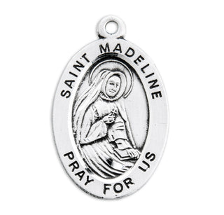 Sterling Silver Oval Shaped St. Madeline Medal