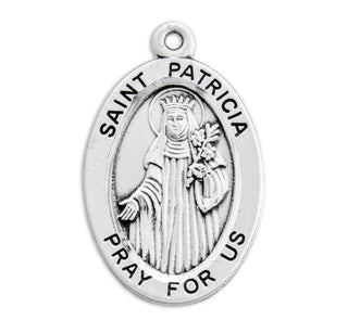 Sterling Silver Oval Shaped St. Patricia Medal