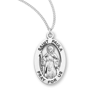 Sterling Silver Oval Shaped Saint Paula Medal