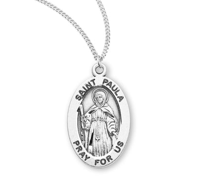 Sterling Silver Oval Shaped St. Paula Medal