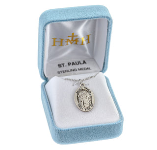 Sterling Silver Oval Shaped St. Paula Medal