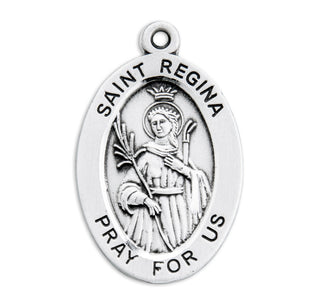 Sterling Silver Oval Shaped St. Regina Medal