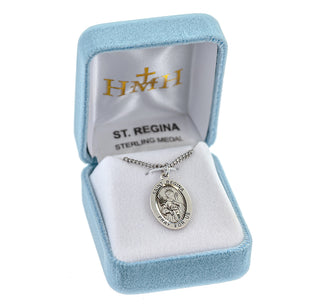 Sterling Silver Oval Shaped St. Regina Medal