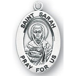 Sterling Silver Oval Shaped St. Sarah Medal
