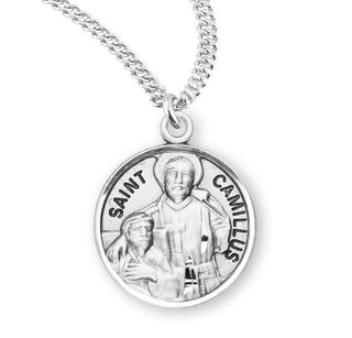 Sterling Silver Round Shaped Saint Camillus Medal