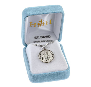 Sterling Silver Oval Shaped St. David Medal