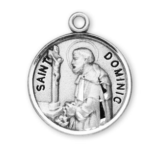 Sterling Silver Round Shaped St. Dominic Medal