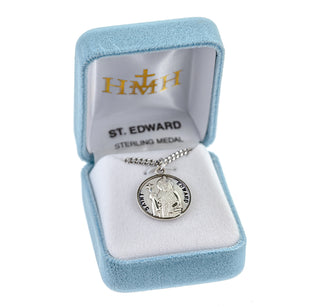 Sterling Silver Round Shaped St. Edward Medal