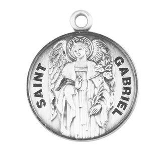 Sterling Silver Round Shaped St. Gabriel Medal