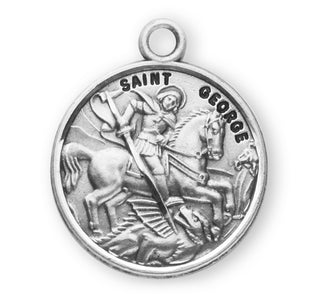 Sterling Silver Round Shaped St. George Medal