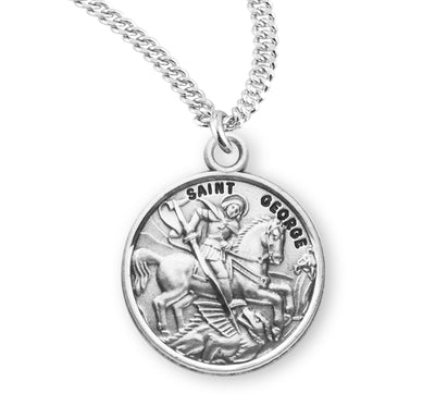 Sterling Silver Round Shaped St. George Medal