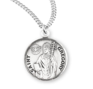 Sterling Silver Round Shaped Saint Gregory Medal