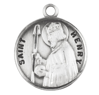 Sterling Silver Round Shaped St. Henry Medal