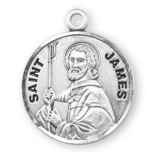 Sterling Silver Round Shaped St. James Medal