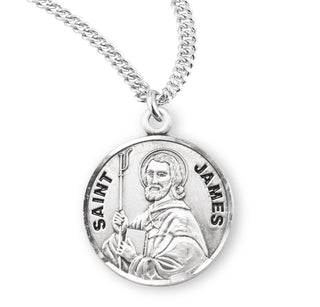 Sterling Silver Round Shaped Saint James Medal