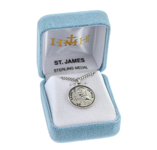 Sterling Silver Round Shaped St. James Medal