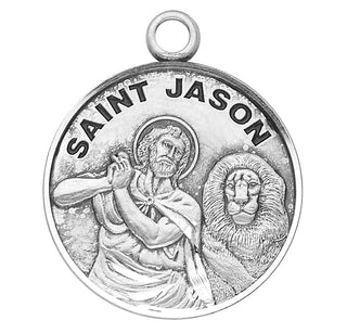 Sterling Silver Round Shaped St. Jason Medal