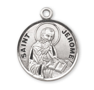 Sterling Silver Round Shaped St. Jerome Medal