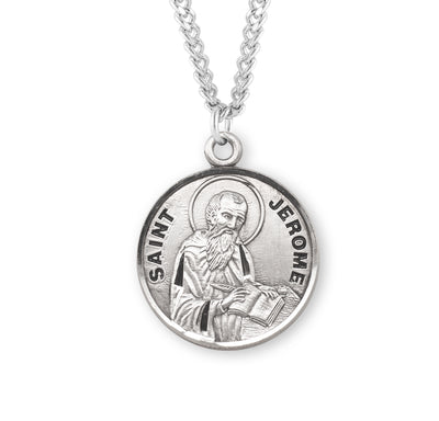 Sterling Silver Round Shaped St. Jerome Medal