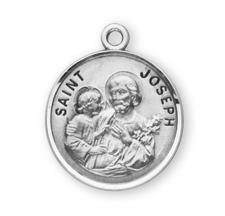 Sterling Silver Round Shaped St. Joseph Medal