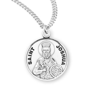 Sterling Silver Round Shaped Saint Joshua Medal